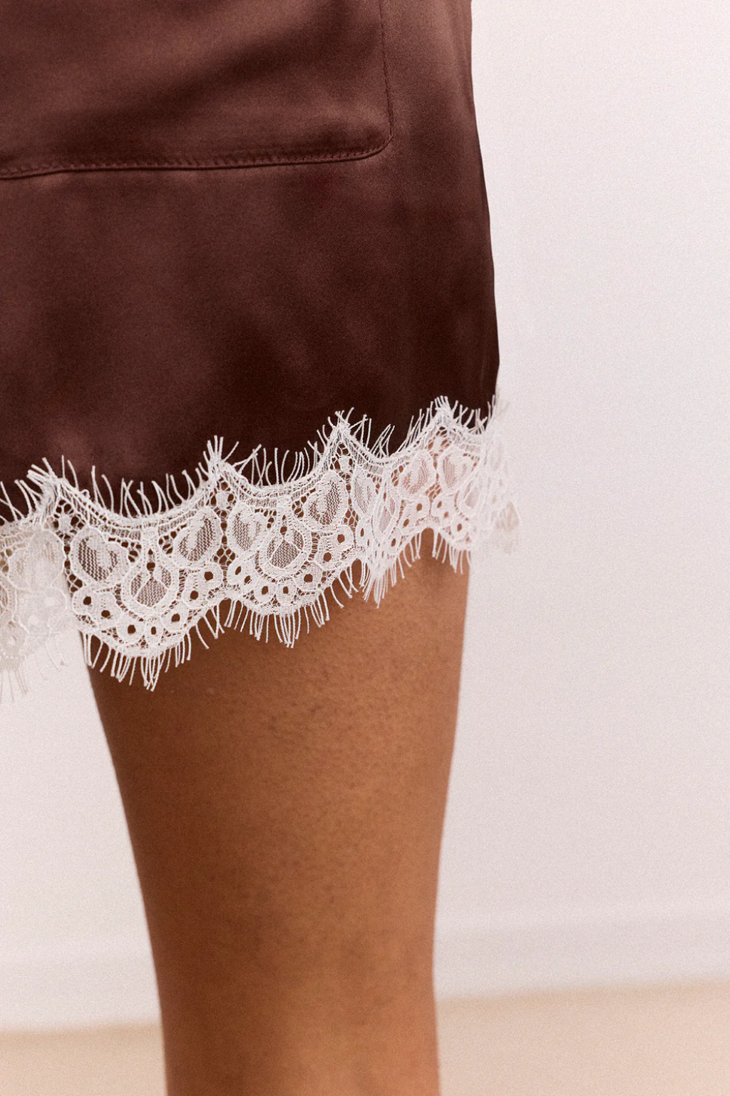 Charis Shorts -  Chocolate Satin