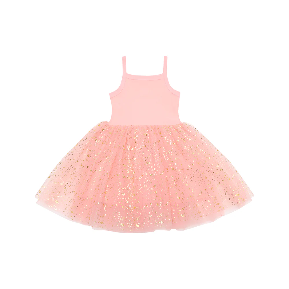 Coral Sparkle Party Dress