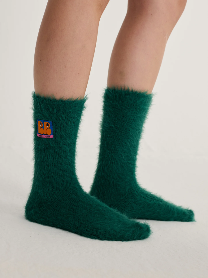 Furry Green Socks