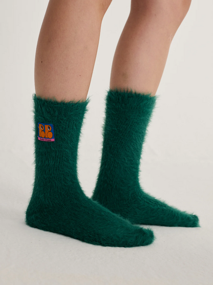 Furry Green Socks