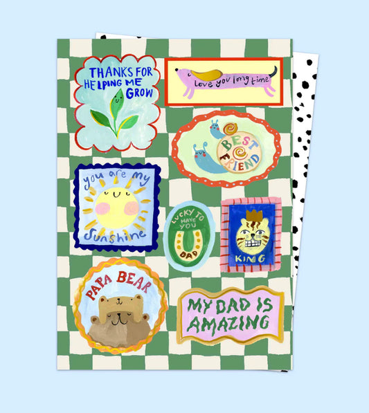 Checkerboard Dad Stamps Card