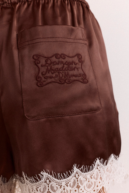 Charis Shorts -  Chocolate Satin