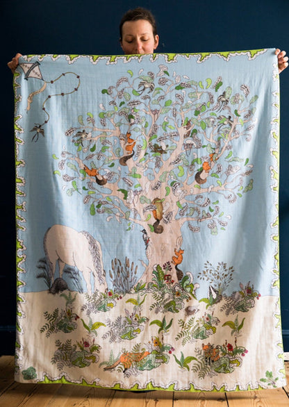Enchanted Forest Reversible Baby Muslin - Large