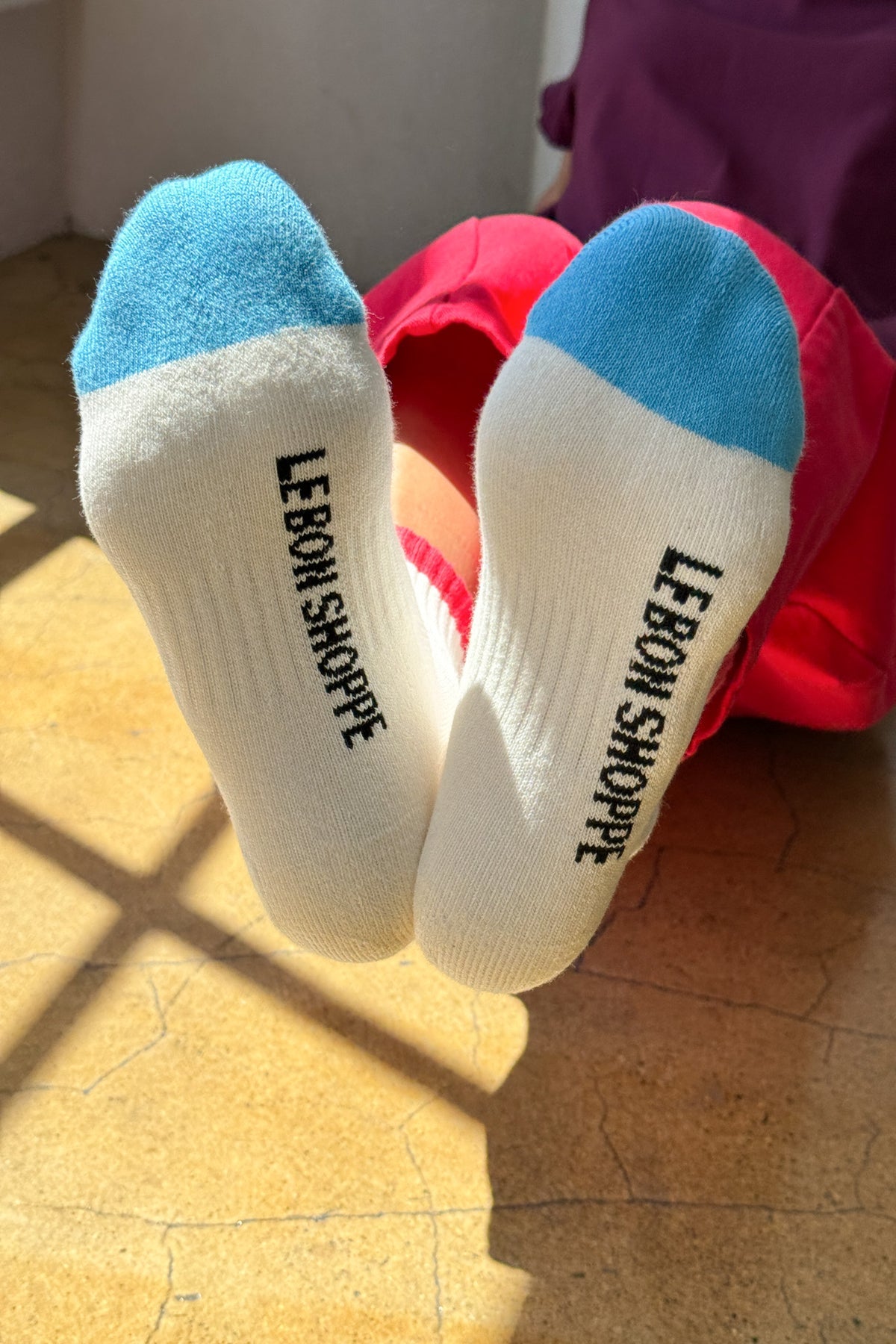 Girlfriend Socks - Colourblock Red/Blue