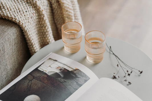 Amber Short Fluted Glasses - Single