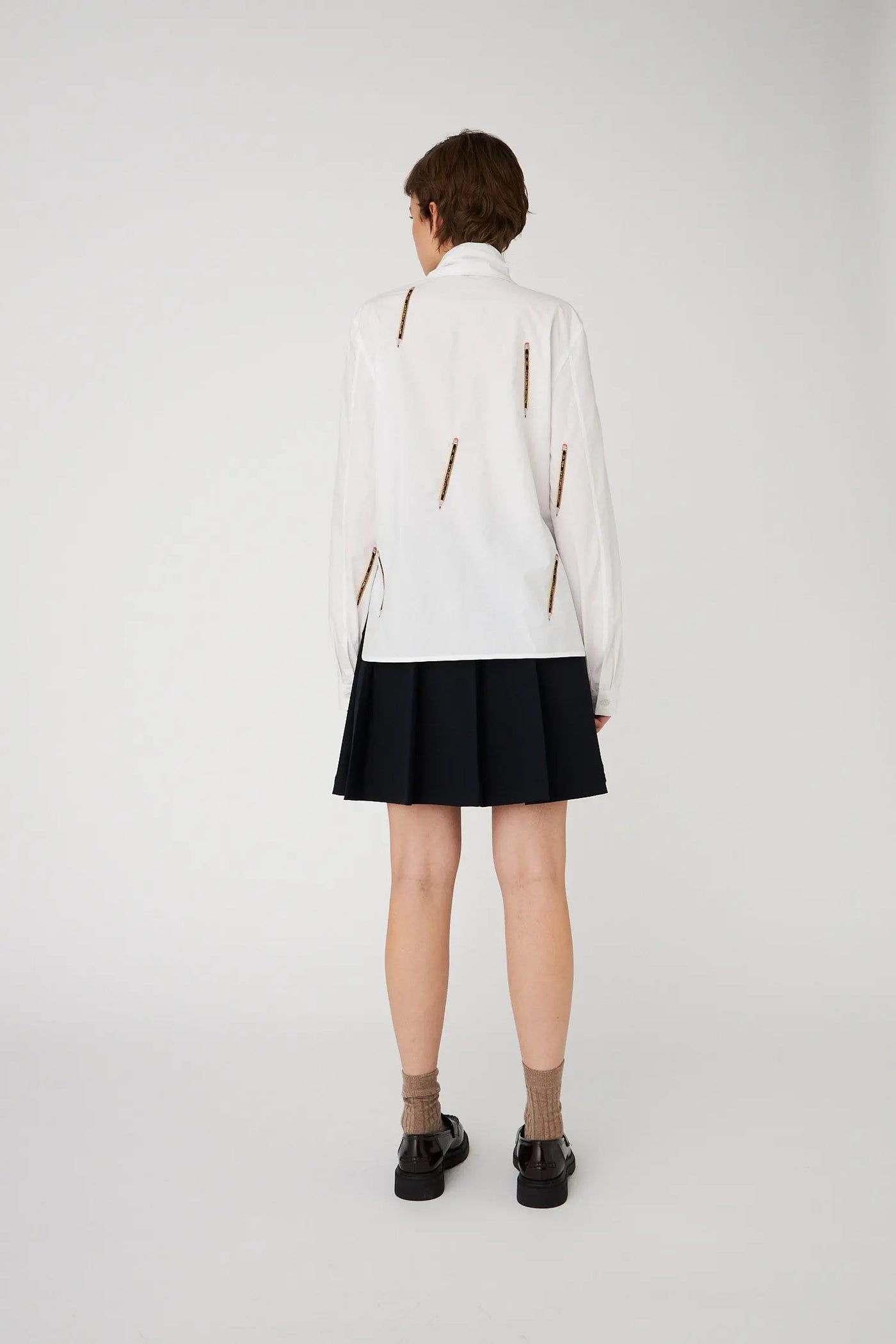 Embroidered Cotton Bow Blouse