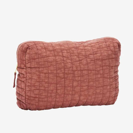 Quilted Wash Bag - Brick