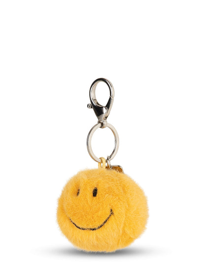 Smiley Keychain - Eco Fuzzy Yellow