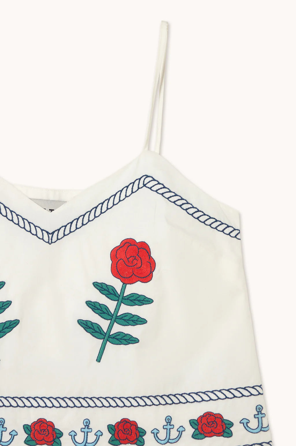 Embroidered Off White Top