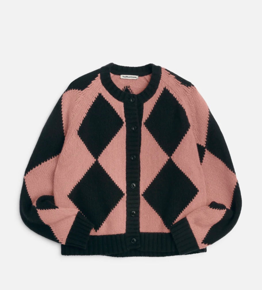 Atomic Cardigan Pink & Black