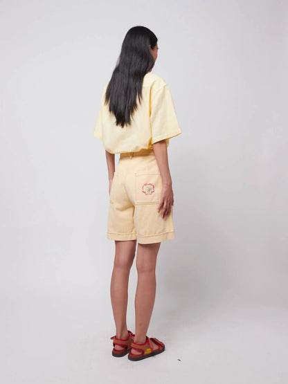 Pleated Twill Bermuda Short - Yellow