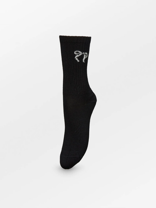 Bow Cotta Sock- Black