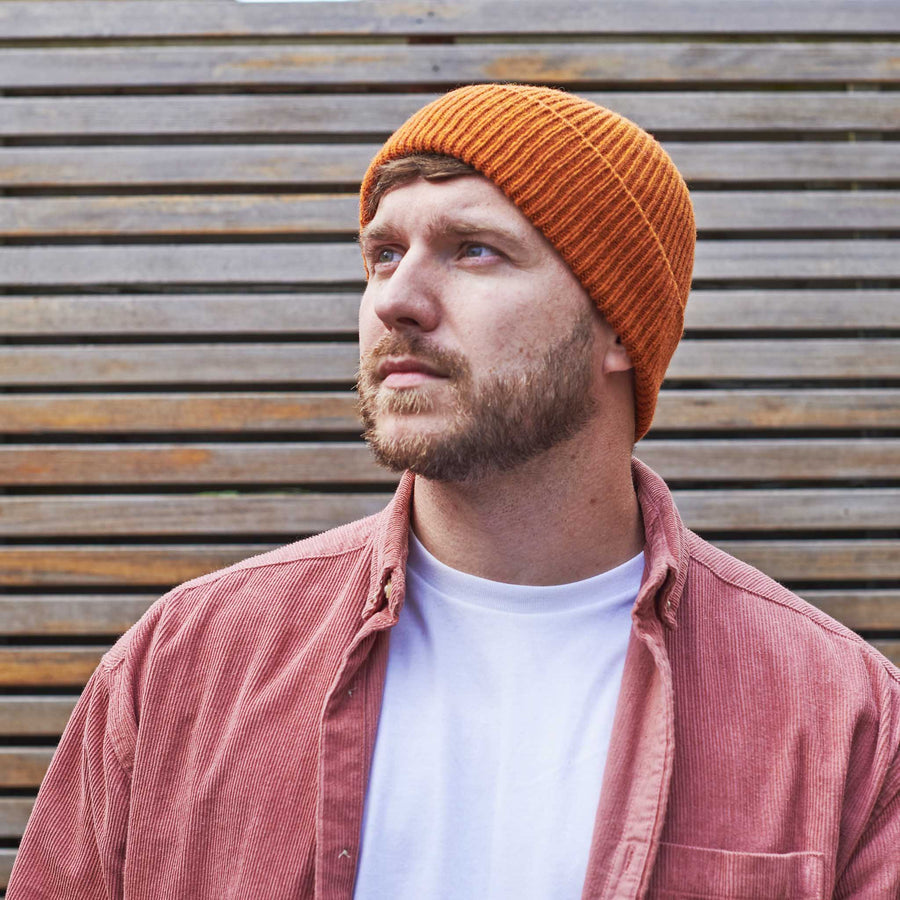 Lambswool Beanie - Rust
