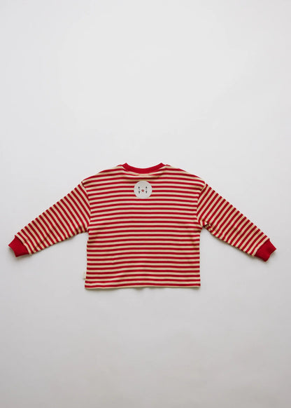 Jamie Crimson Stripe Long Sleeve Tee