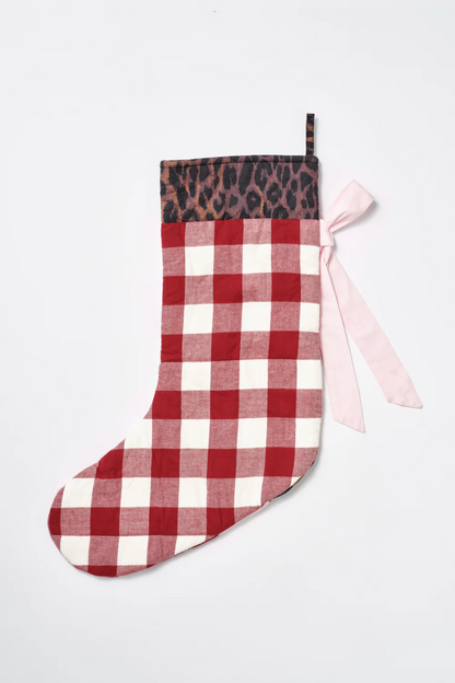 Christmas Stocking - Leopard Patchwork