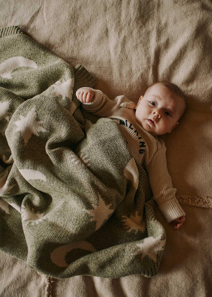 Cozmo Moon Stars Blanket - Matcha