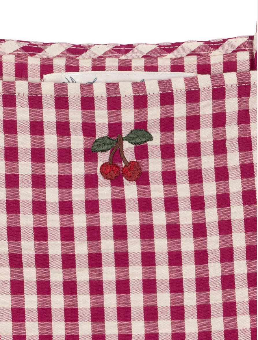 Isotta Raspberry Check Dress