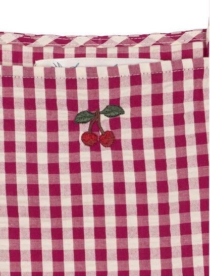 Isotta Raspberry Check Dress