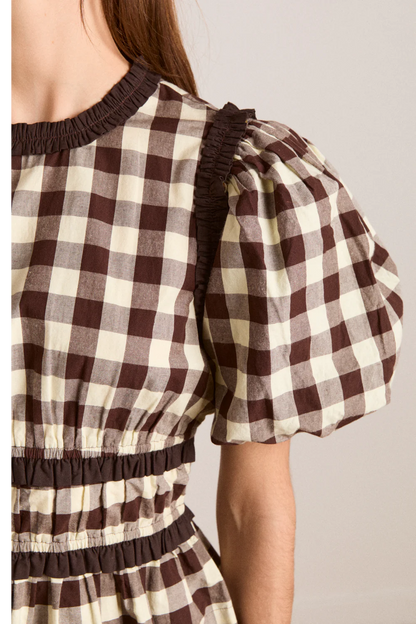 Everly Ruffle Blouse - Butter Gingham