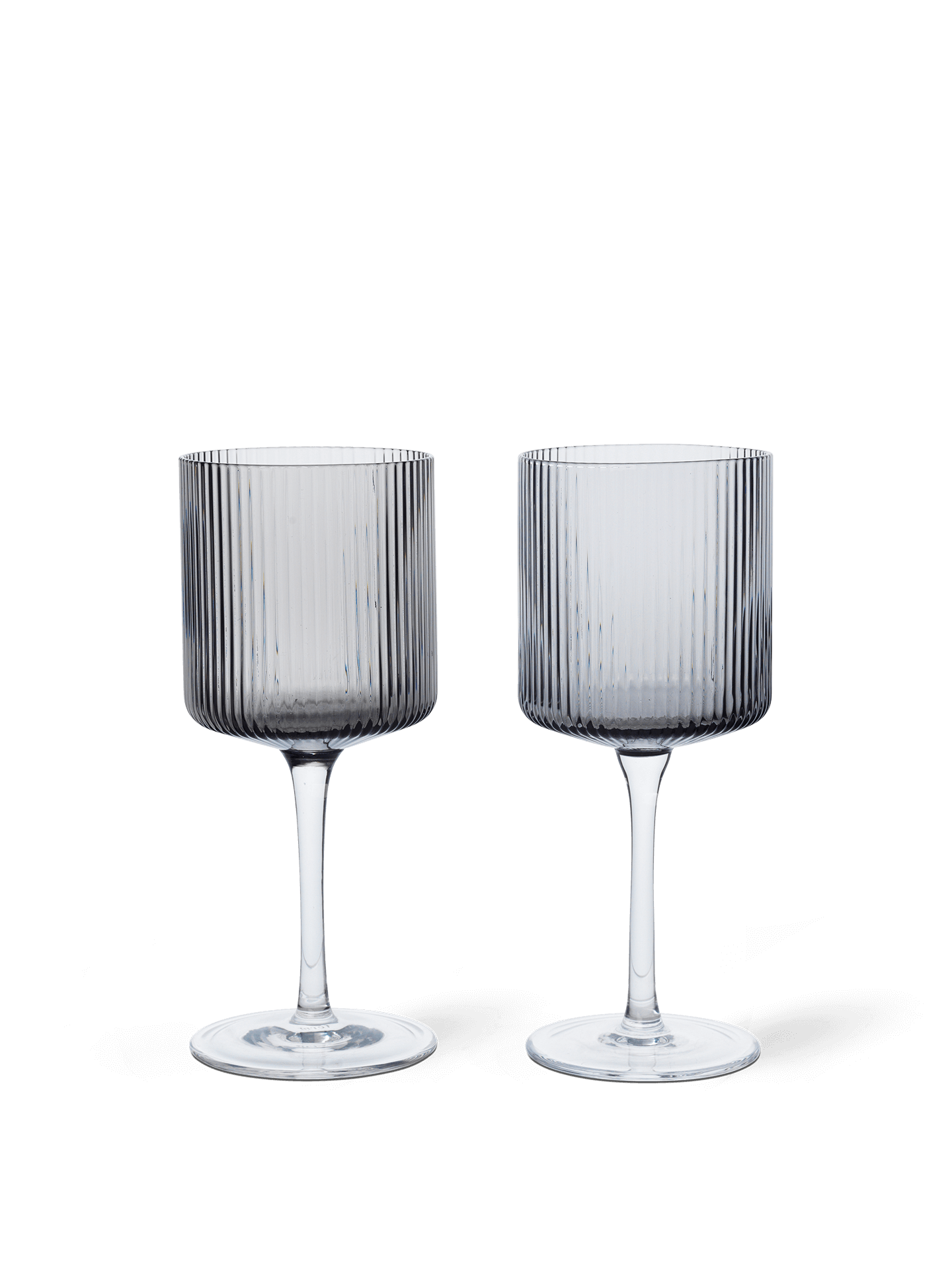 Ripple White Wine Glasses - Set Of 2 Smoked Grey