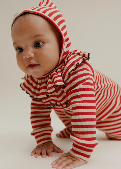 Bobbi Crimson Stripe Collar Bib