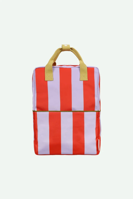 Backpack Large - Lemon Tree Stripes + Campfire Orange + Dewy Lilac