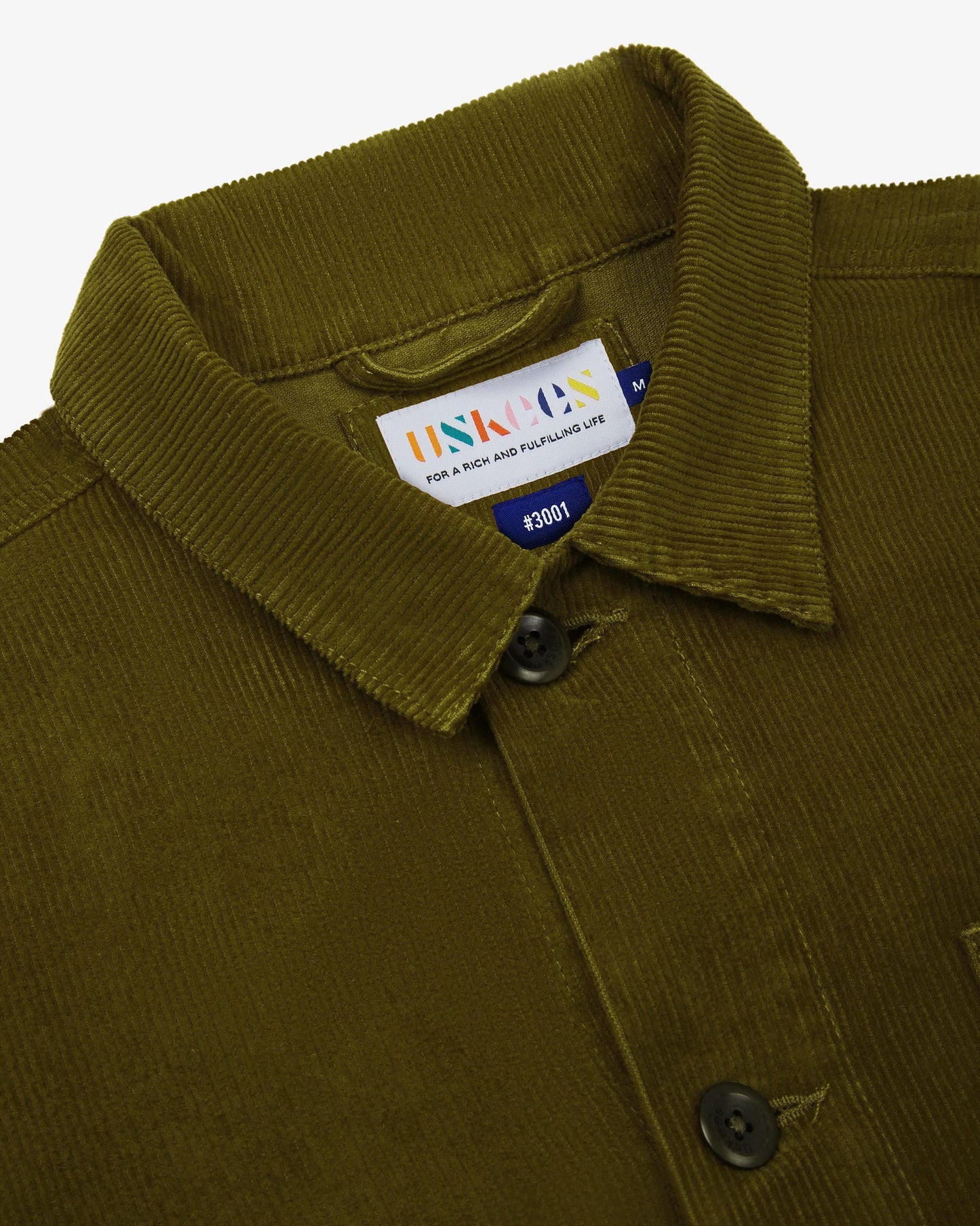 Buttoned Cord Overshirt - Woodland Green