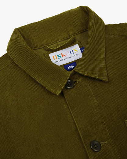 Buttoned Cord Overshirt - Woodland Green