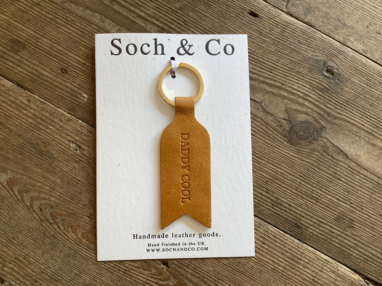 Dad Cool Leather Leather Keyring