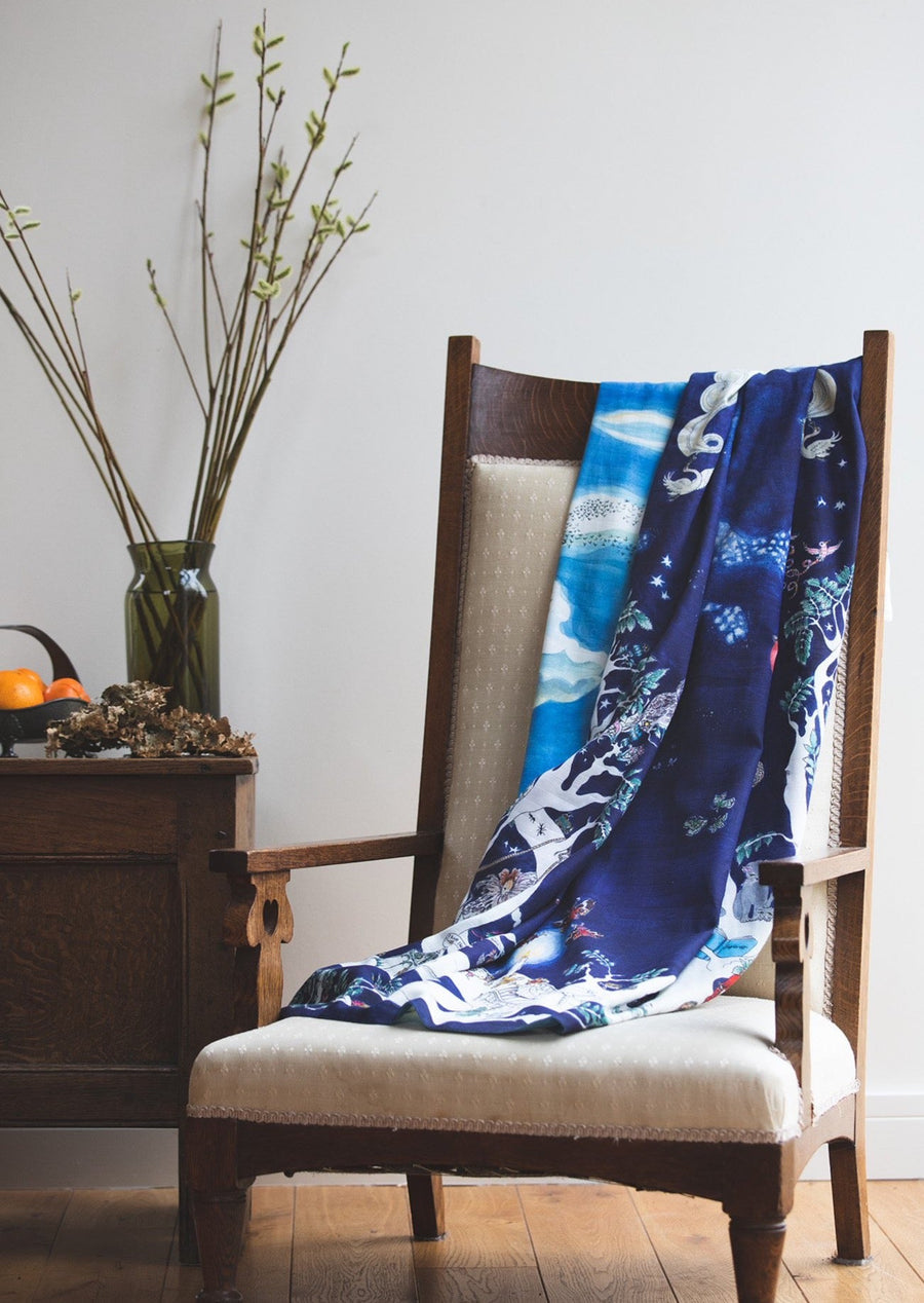 Space Above The Ground Reversible Baby Muslin - Large