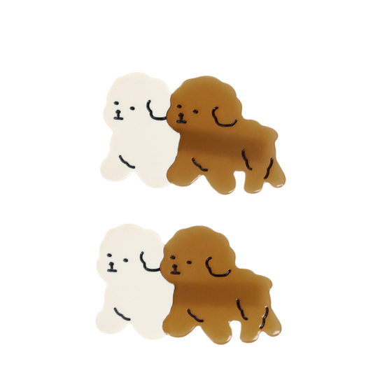 Hair clips (set of 2) - Puppies