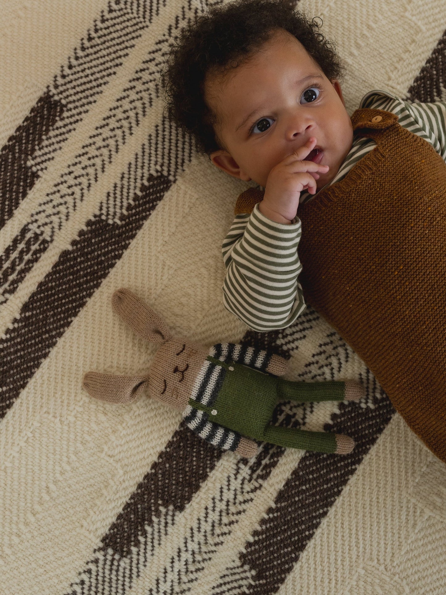 Bunny Soft Toy - Olive Overalls