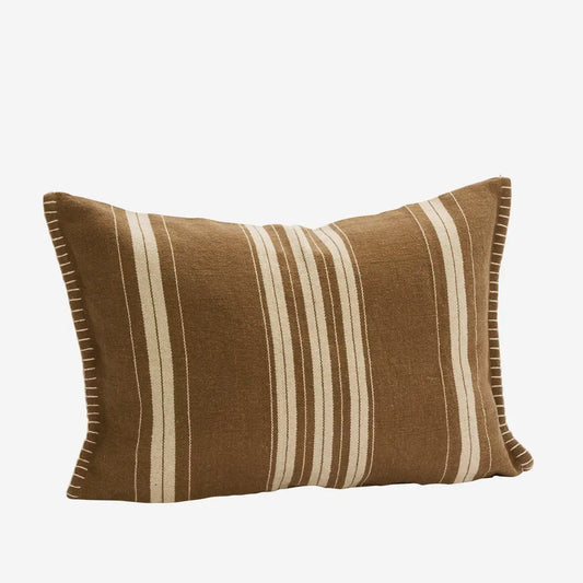 Striped Cushion Cover and Filler - Tapenade & Off White