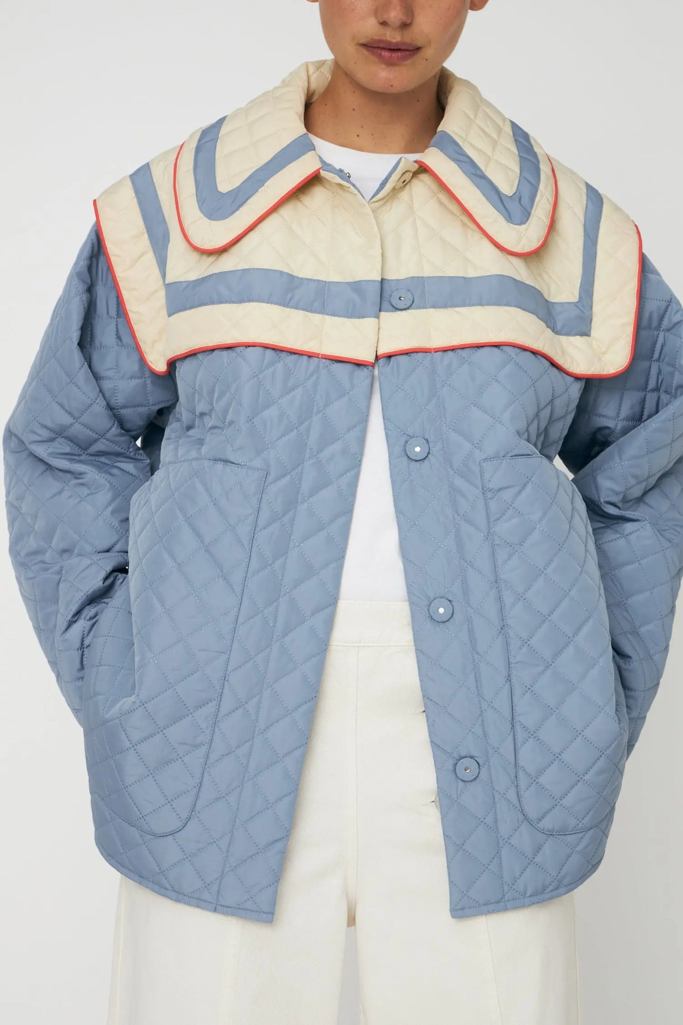 Oversized Quilted Sailor Coat