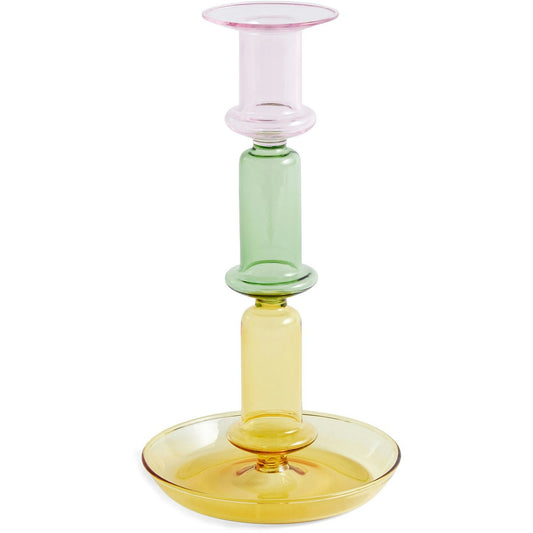 Flare Tall Candle Holder Rainbow - Pink, Green, Yellow