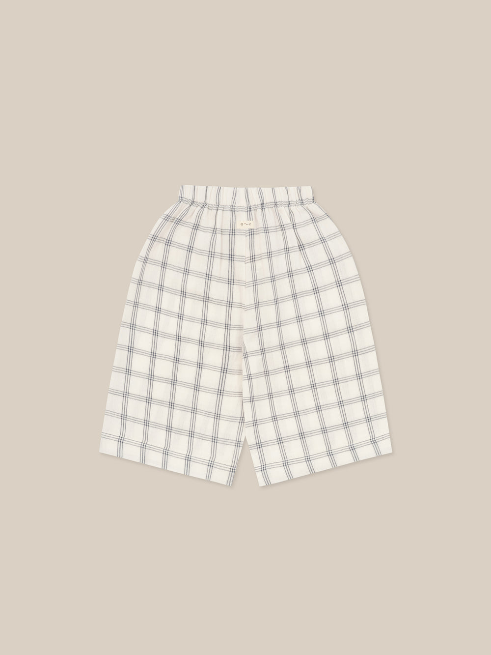Navy Window Check Wide Leg Pants