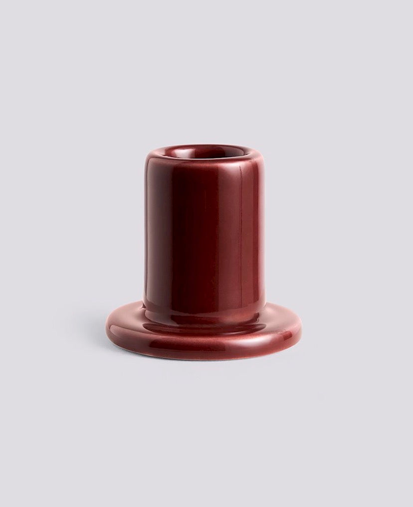 Tube Candle Holder  - Small Chestnut Brown