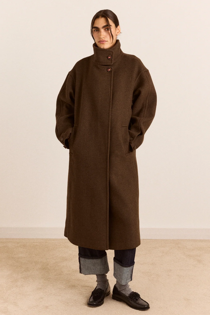 Agnes Wool Coat - Chocolate