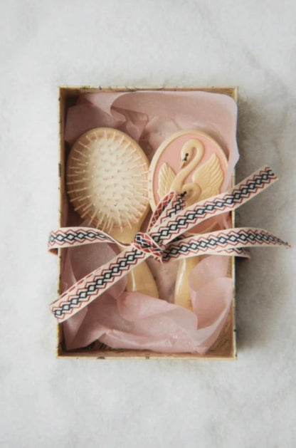Swan Beauty Set - Comb and Mirror