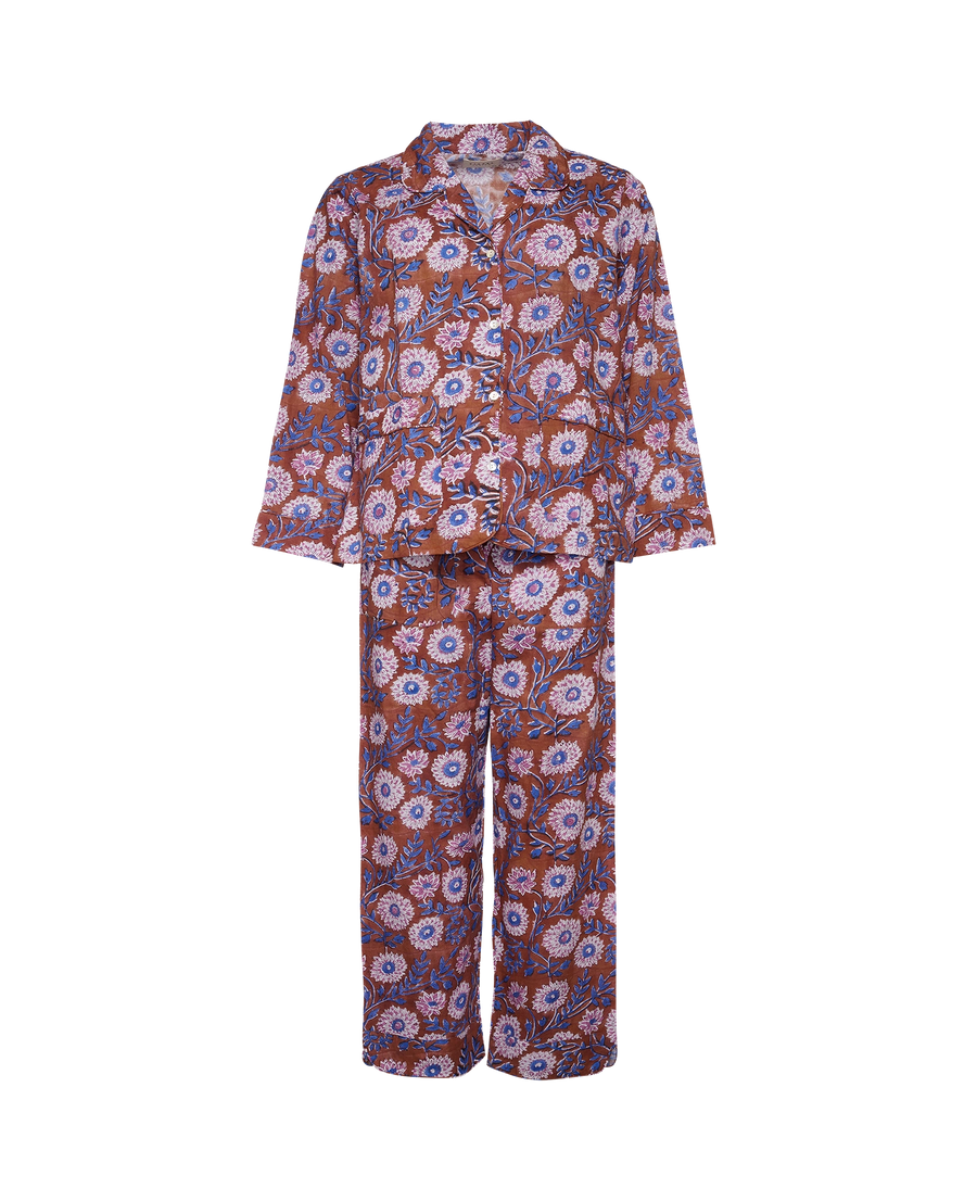 Nuit Pyjama Set - Brown Flowers