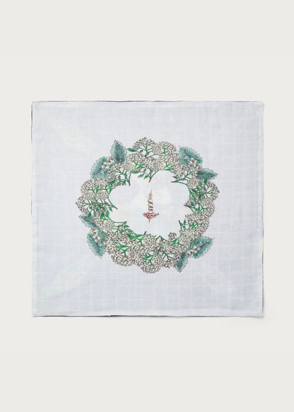 Rabbit & Mole Tea-party Burp Cloth