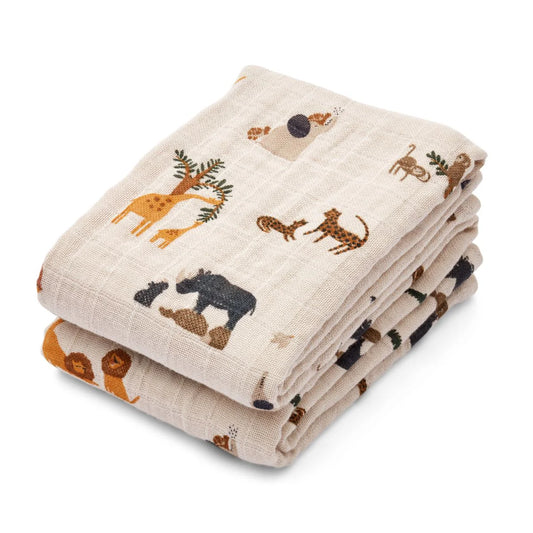 Lewis All Together Safari  Muslin Cloth 2PK