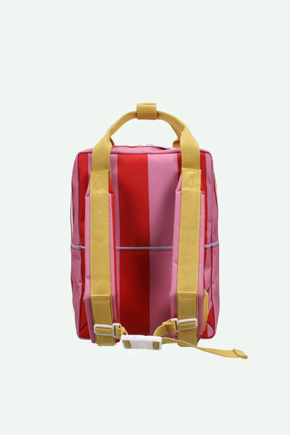 Backpack Medium - Lemon Tree Stripes + Red Apple + Rosebay Pink