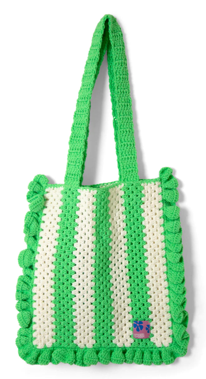 Stripe Frill Crochet Bag