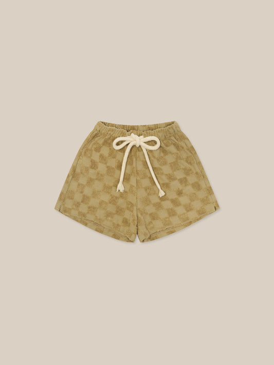Dusky Checkerboard Terry Shorts