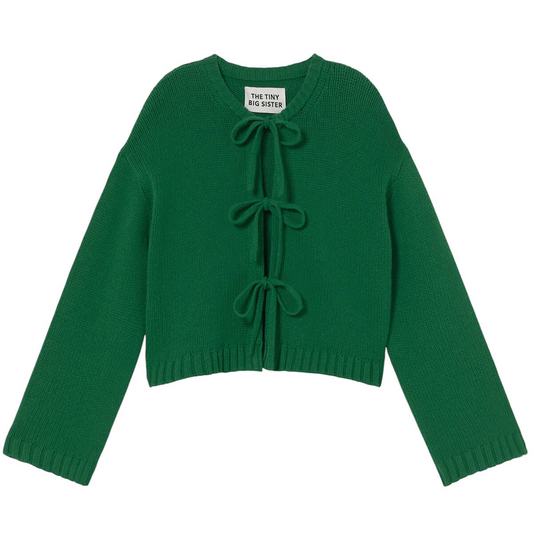 Tie Detail Cardigan Dark Green