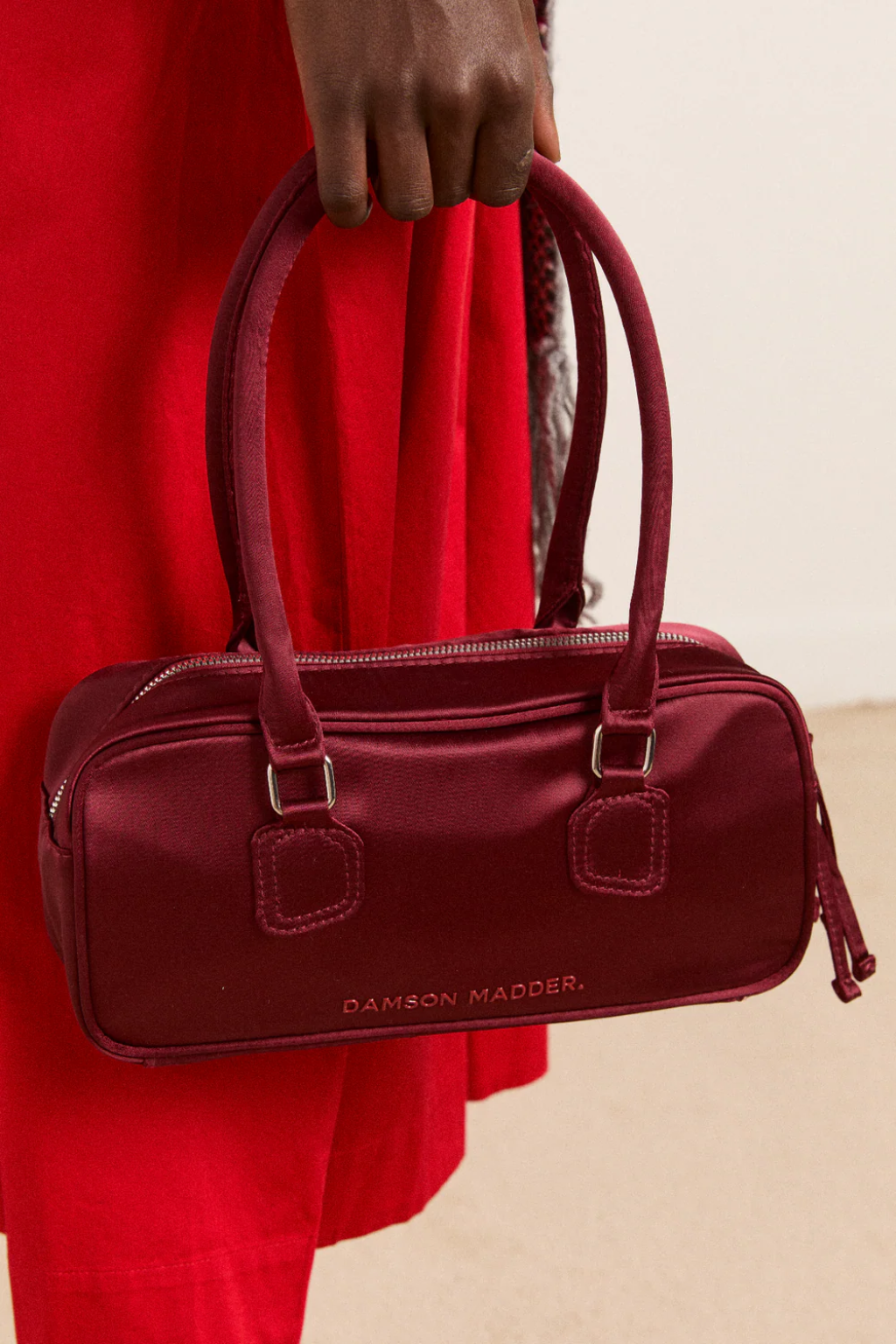 Benny Mini Bowler- Burgundy Satin