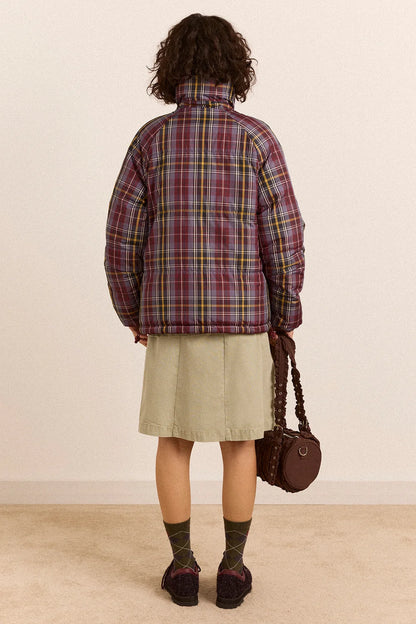 Reversible Opal Puffer - Plum Check