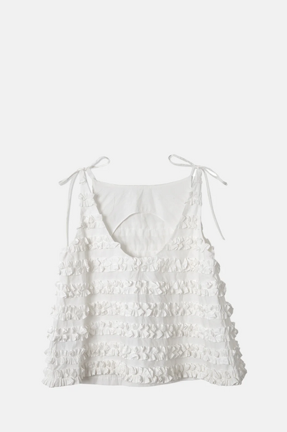 Leili Ruffle Cami - White