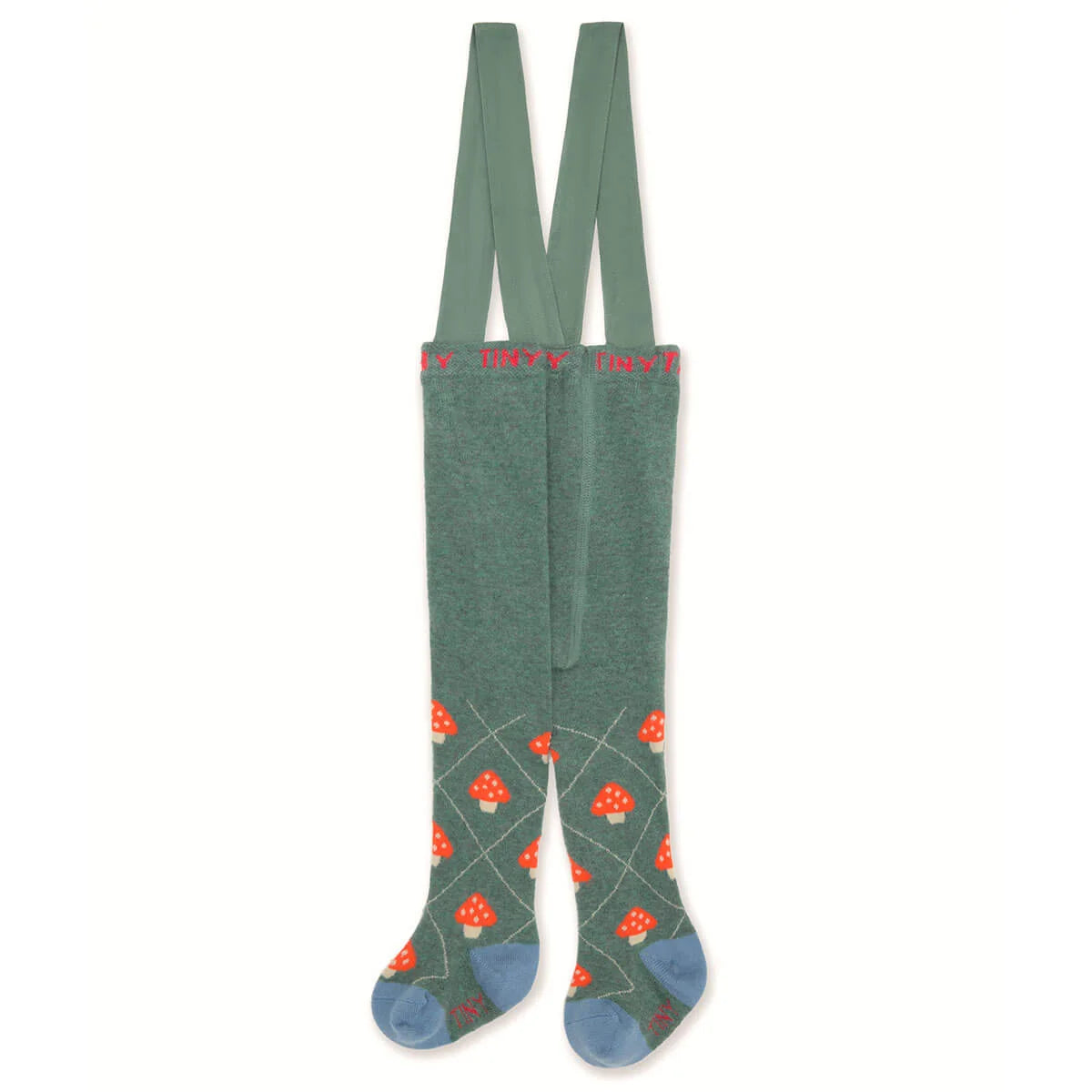 Teal Mushroom Baby Tights